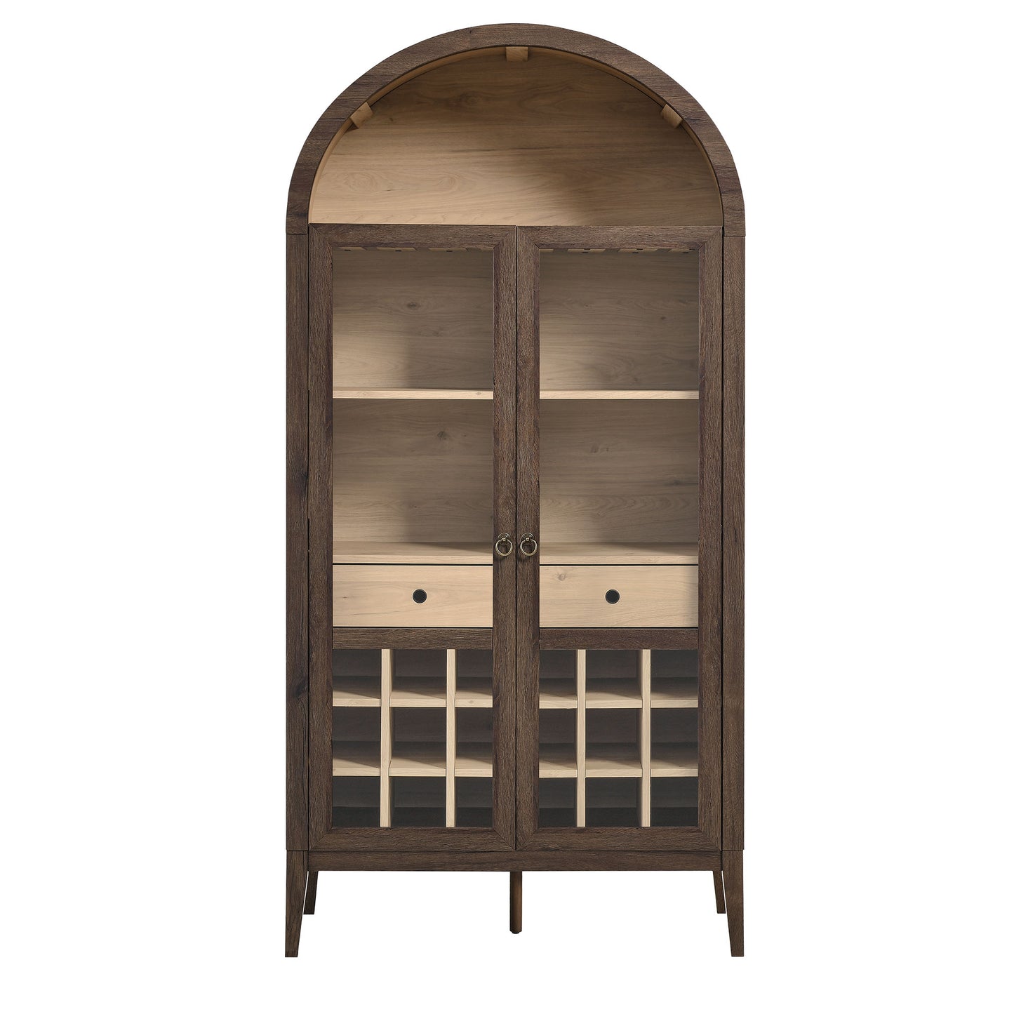 Modway - Nolan Arched Bar Cabinet by Modway  Bar and Dining  Brown - EEI-7203-WAL-LOA