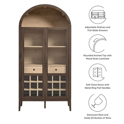 Modway - Nolan Arched Bar Cabinet by Modway  Bar and Dining  Brown - EEI-7203-WAL-LOA