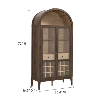 Modway - Nolan Arched Bar Cabinet by Modway  Bar and Dining  Brown - EEI-7203-WAL-LOA