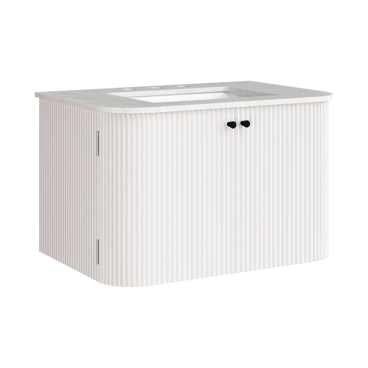 Modway - Zia 30" Wall-Mount Bathroom Vanity with Marble Sink by Modway  Bathroom Vanities White - EEI-7208-IVO