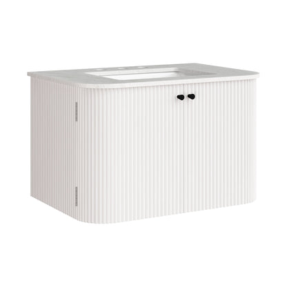 Modway - Zia 30" Wall-Mount Bathroom Vanity with Marble Sink by Modway  Bathroom Vanities White - EEI-7208-IVO