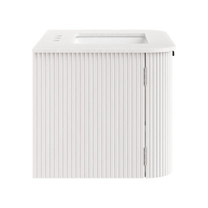 Modway - Zia 30" Wall-Mount Bathroom Vanity with Marble Sink by Modway  Bathroom Vanities White - EEI-7208-IVO