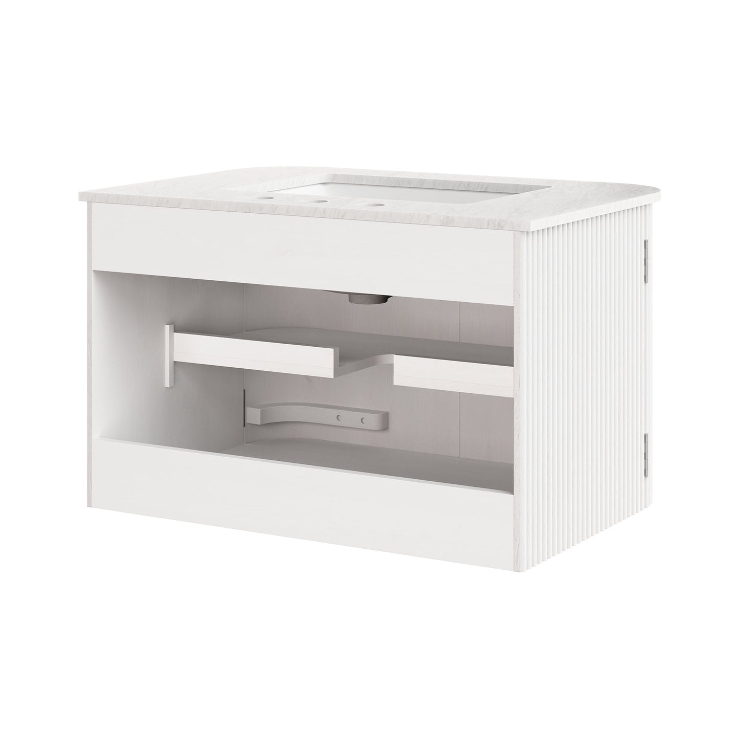 Modway - Zia 30" Wall-Mount Bathroom Vanity with Marble Sink by Modway  Bathroom Vanities White - EEI-7208-IVO