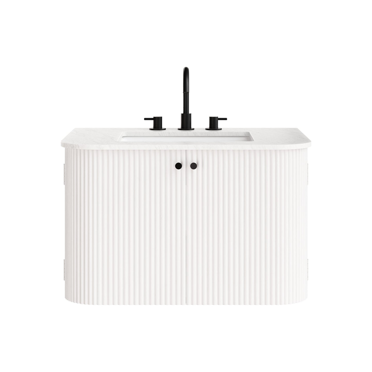 Modway - Zia 30" Wall-Mount Bathroom Vanity with Marble Sink by Modway  Bathroom Vanities White - EEI-7208-IVO