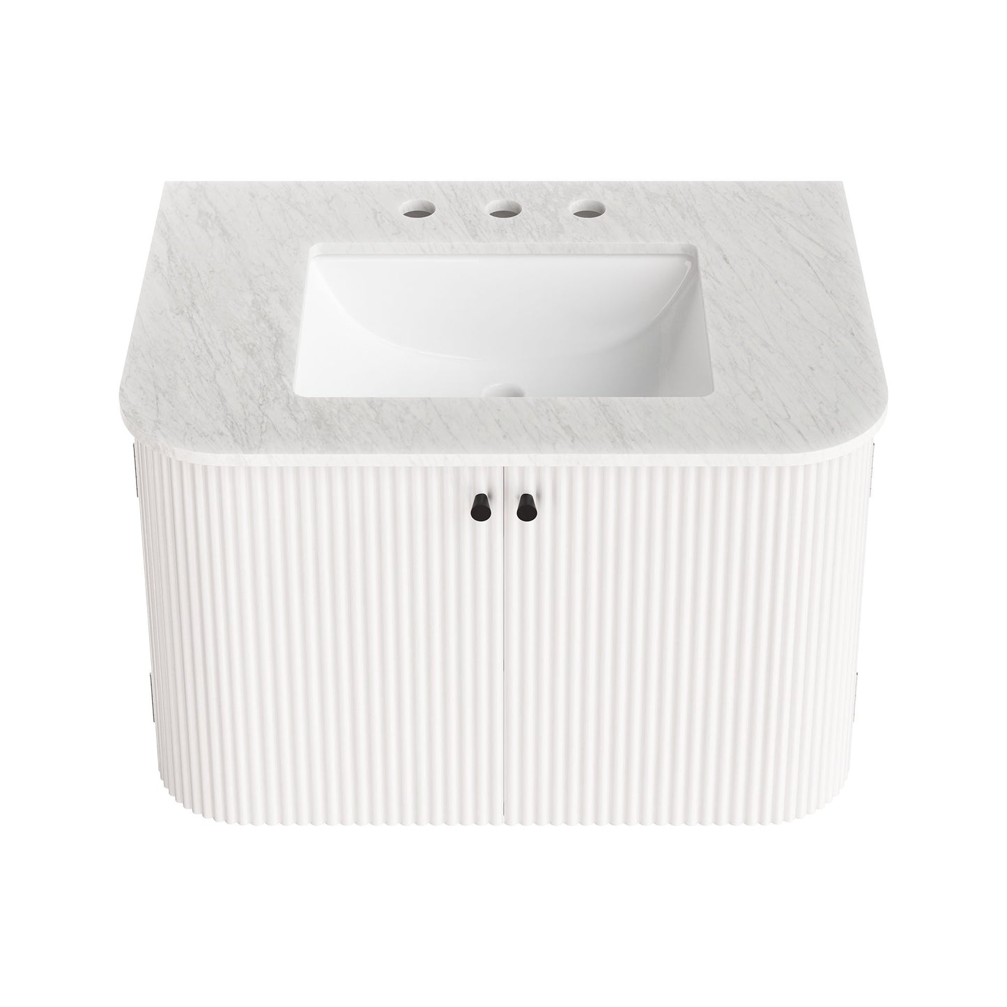 Modway - Zia 30" Wall-Mount Bathroom Vanity with Marble Sink by Modway  Bathroom Vanities White - EEI-7208-IVO