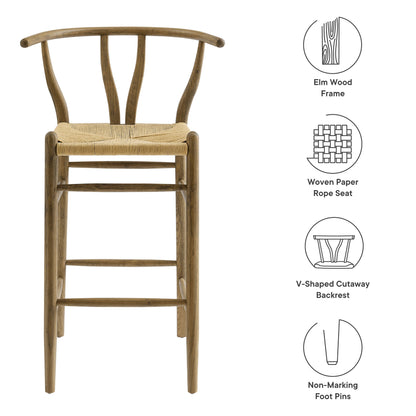 Modway - Amish Wood Bar Stool by Modway  Bar and Dining Bar and Counter Stools Gray - EEI-7210-GRY
