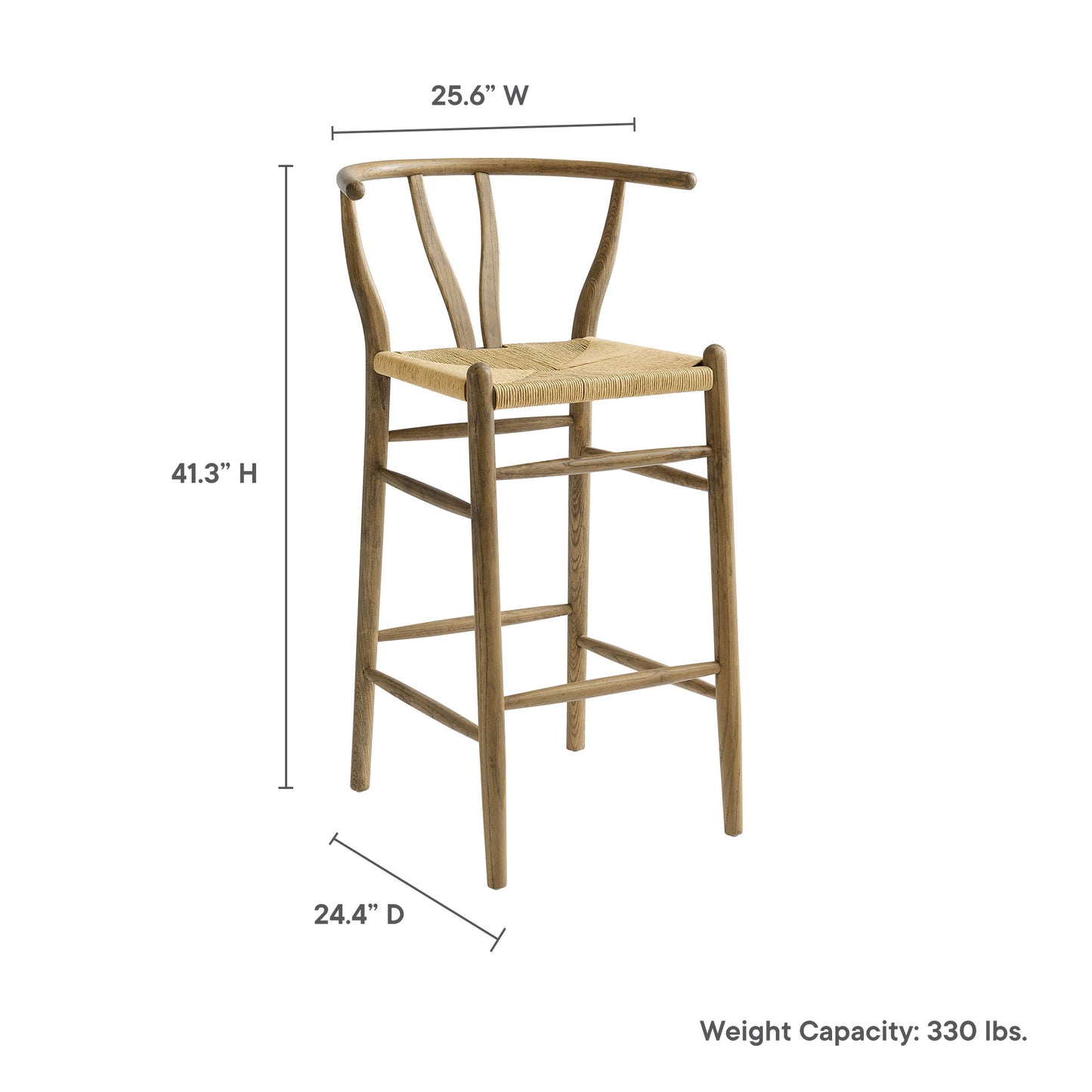 Modway - Amish Wood Bar Stool by Modway  Bar and Dining Bar and Counter Stools Gray - EEI-7210-GRY