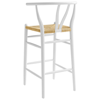 Modway - Amish Wood Bar Stool by Modway  Bar and Dining Bar and Counter Stools White - EEI-7210-WHI