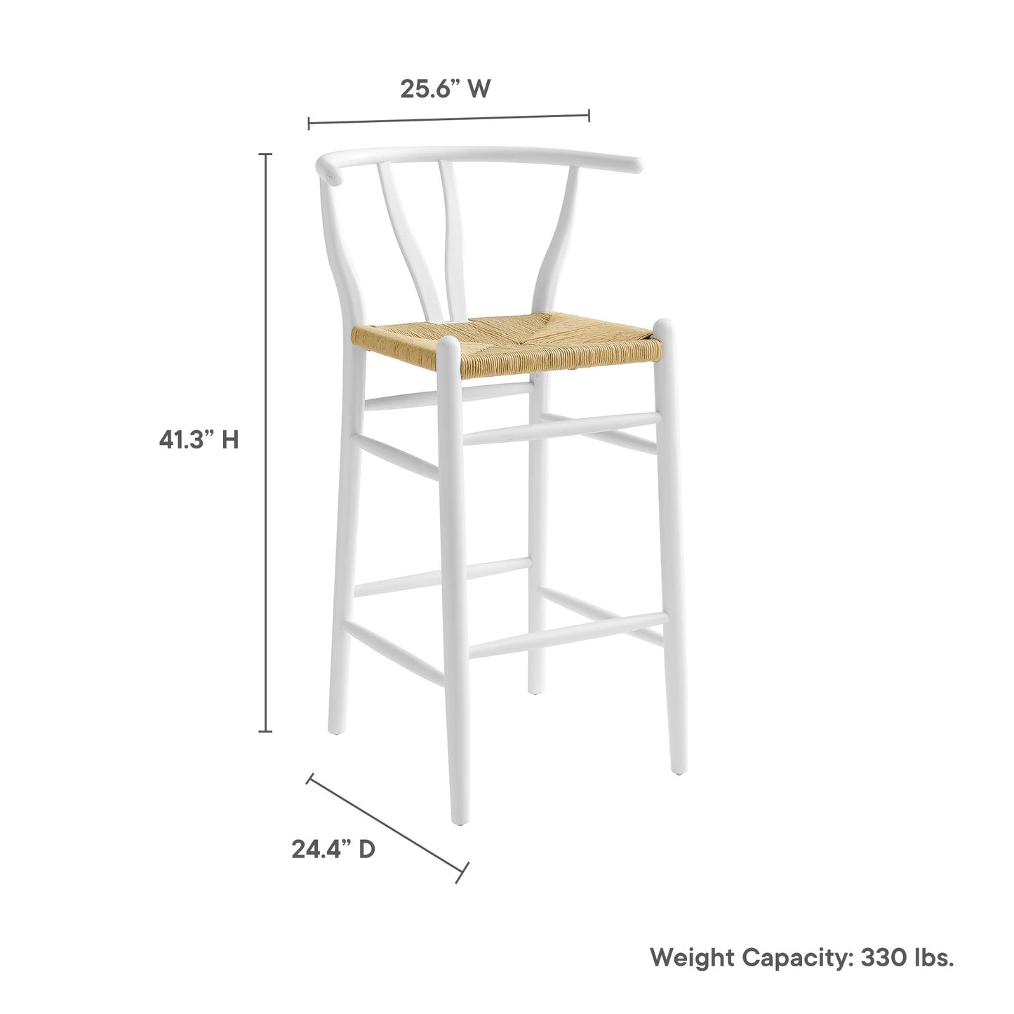 Modway - Amish Wood Bar Stool by Modway  Bar and Dining Bar and Counter Stools White - EEI-7210-WHI