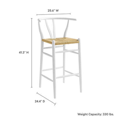 Modway - Amish Wood Bar Stool by Modway  Bar and Dining Bar and Counter Stools White - EEI-7210-WHI