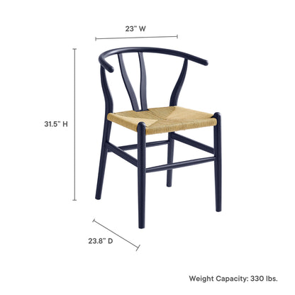 Modway Outlet Amish 32" Wood Dining Accent Chair by Modway  Bar and Dining Furniture Midnight Blue - EEI-7211-MID