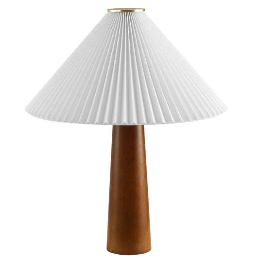 Modway - Jessica Wooden Base Table Lamp With Pleated Fabric Shade by Modway  Lighting Table Lamps Brown - EEI-7212-WAL