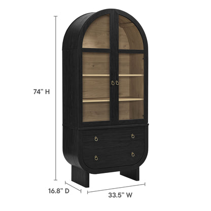 Modway - Nyx Arched Display Cabinet by Modway  Living Room Decor Black - EEI-7216-BLK-LOA