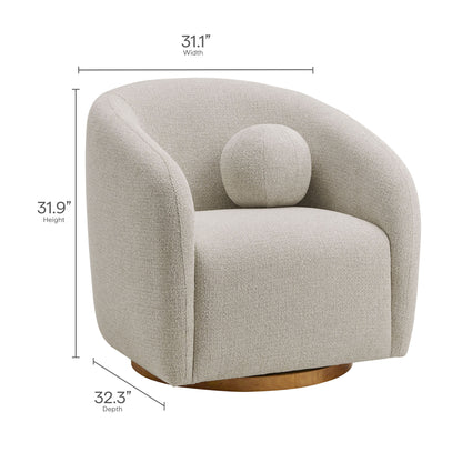 Modway - Holland Swivel Chenille Fabric Armchair by Modway  Living Room Sofas and Armchairs Gray - EEI-7218-DOV