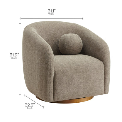 Modway - Holland Swivel Chenille Fabric Armchair by Modway  Living Room Sofas and Armchairs Brown - EEI-7218-TAU