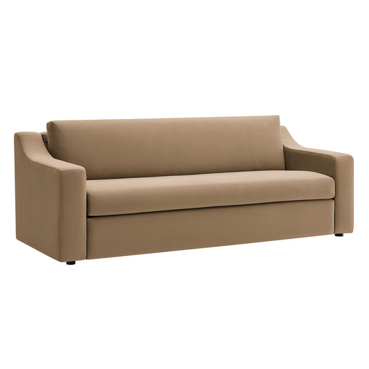 Modway - Liora Performance Velvet Sofa by Modway  Living Room Sofas and Armchairs Brown - EEI-7219-TAU
