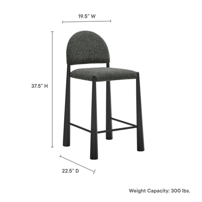 Modway - Hayley Upholstered Fabric Counter Stool by Modway  Bar and Dining Bar and Counter Stools Gray - EEI-7221-BLK-ANT