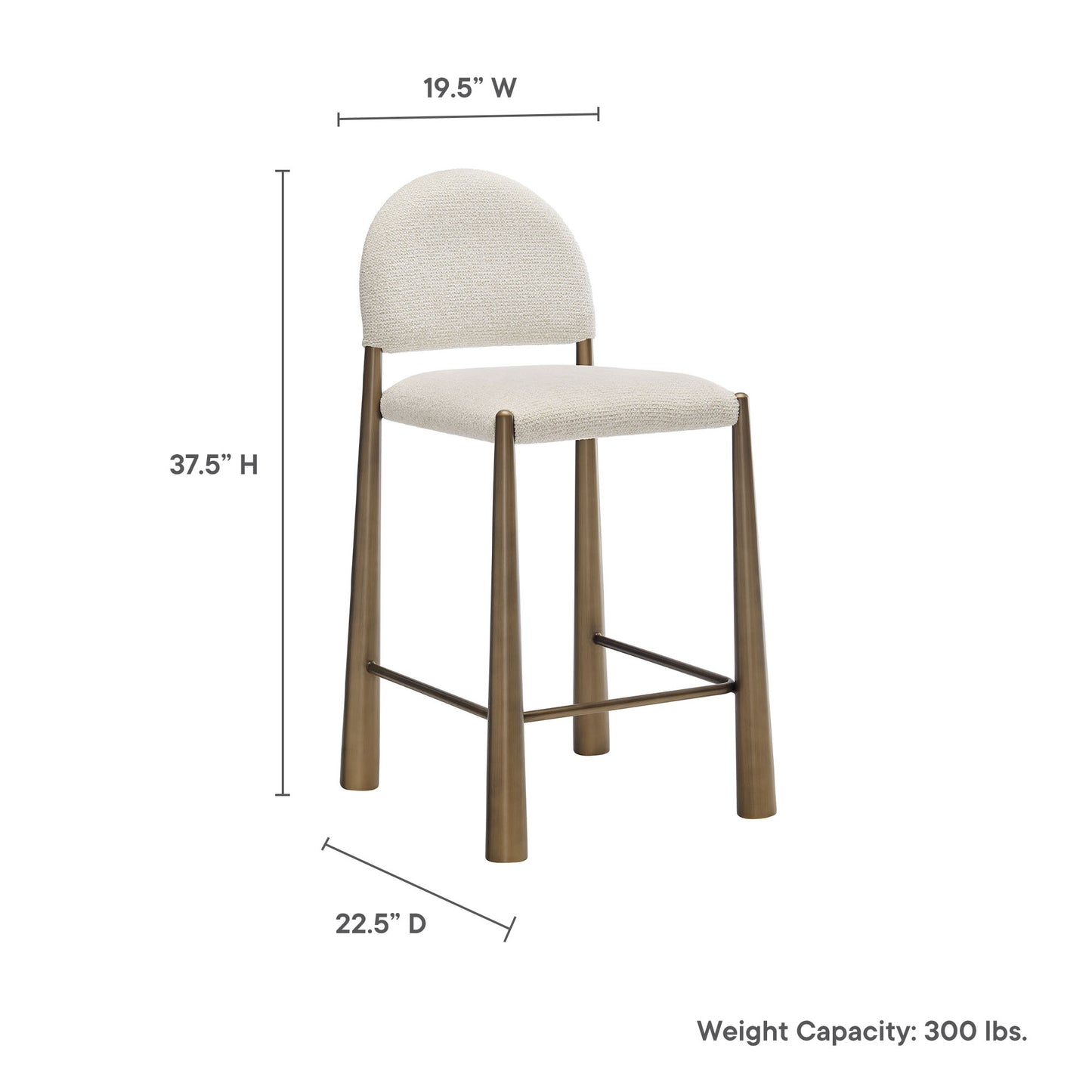 Modway - Hayley Upholstered Fabric Counter Stool by Modway  Bar and Dining Bar and Counter Stools White - EEI-7221-BRA-CRE