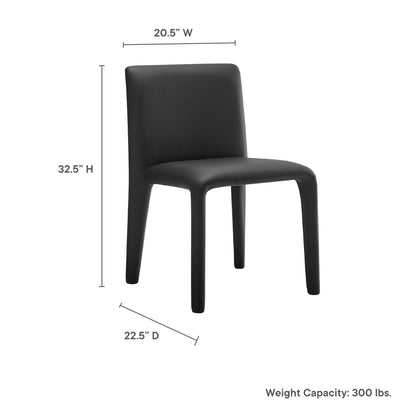 Modway - Rhodes Vegan Leather Upholstered Dining Chair by Modway  Bar and Dining Dining Chairs Black - EEI-7223-BLK