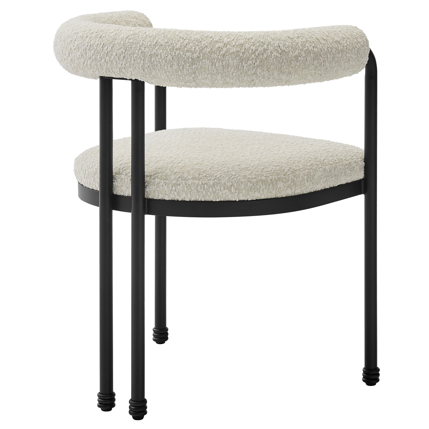 Modway - Turin Curved Back Boucle and Metal Dining Accent Chair by Modway  Bar and Dining Dining Chairs White - EEI-7225-BLK-PRL
