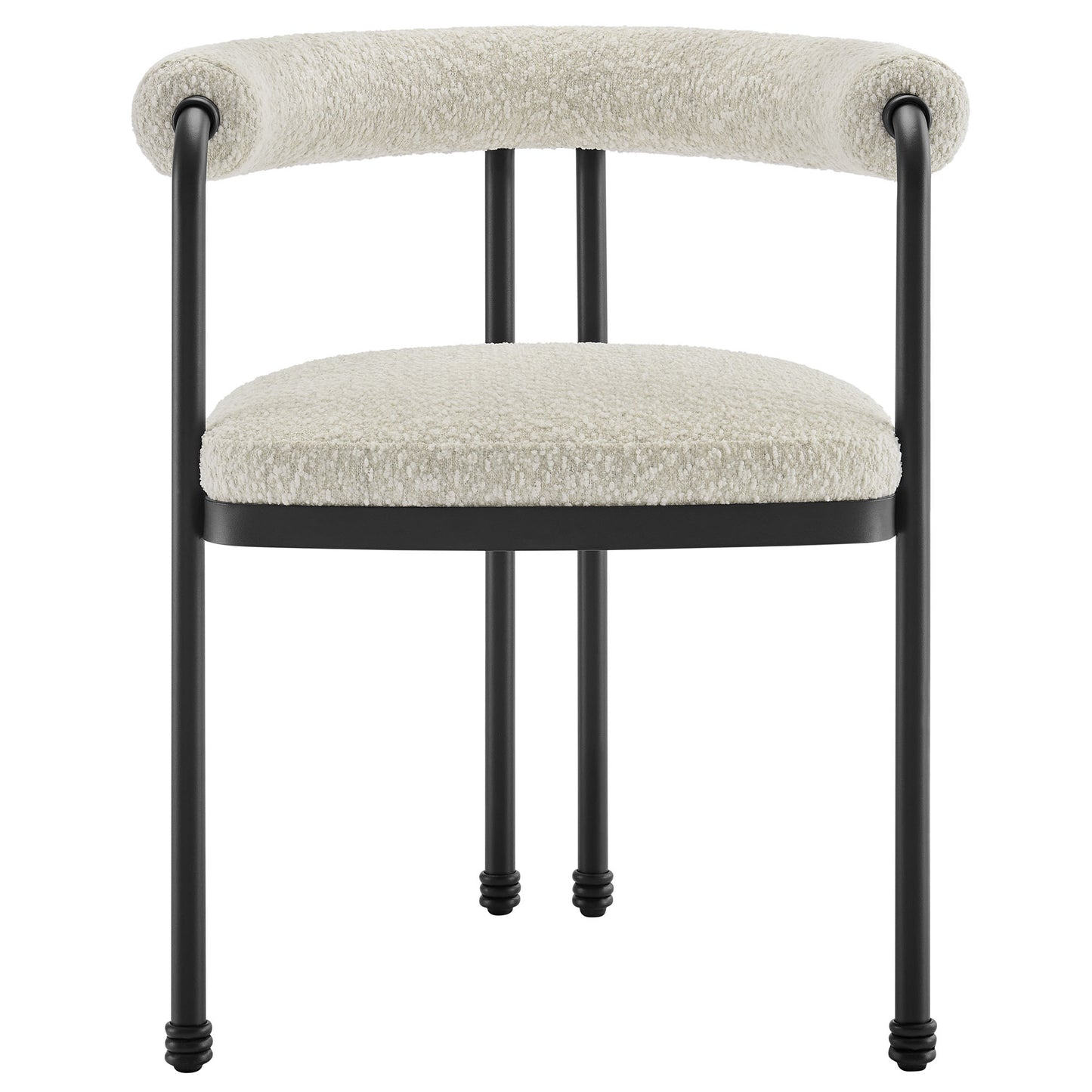Modway - Turin Curved Back Boucle and Metal Dining Accent Chair by Modway  Bar and Dining Dining Chairs White - EEI-7225-BLK-PRL