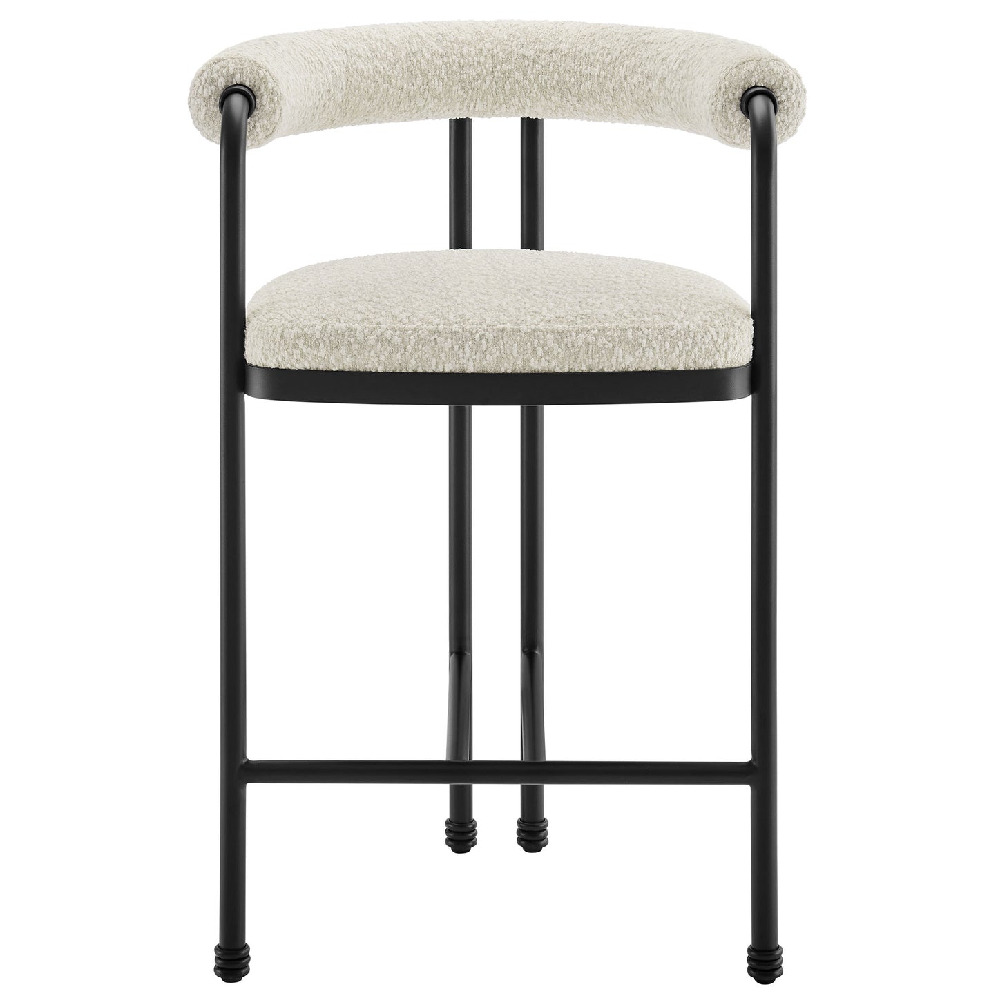 Modway - Turin Curved Back Boucle and Metal Counter Stool by Modway  Bar and Dining Bar and Counter Stools White - EEI-7226-BLK-PRL