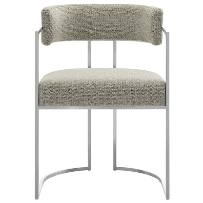 Modway - Huron Curved Back Fabric and Metal Dining Accent Chair by Modway  Bar and Dining Dining Chairs Brown - EEI-7228-SLV-WHE