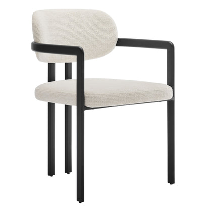 Modway - Elio Barrel Fabric and Metal Dining Chair by Modway  Bar and Dining Dining Chairs White - EEI-7229-BLK-CRE