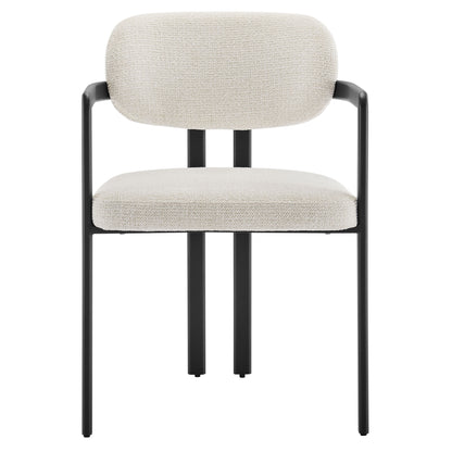 Modway - Elio Barrel Fabric and Metal Dining Chair by Modway  Bar and Dining Dining Chairs White - EEI-7229-BLK-CRE