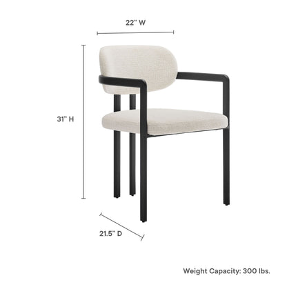 Modway - Elio Barrel Fabric and Metal Dining Chair by Modway  Bar and Dining Dining Chairs White - EEI-7229-BLK-CRE