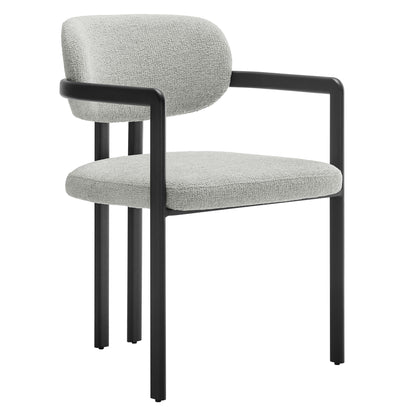 Modway - Elio Barrel Fabric and Metal Dining Chair by Modway  Bar and Dining Dining Chairs Gray - EEI-7229-BLK-DOV