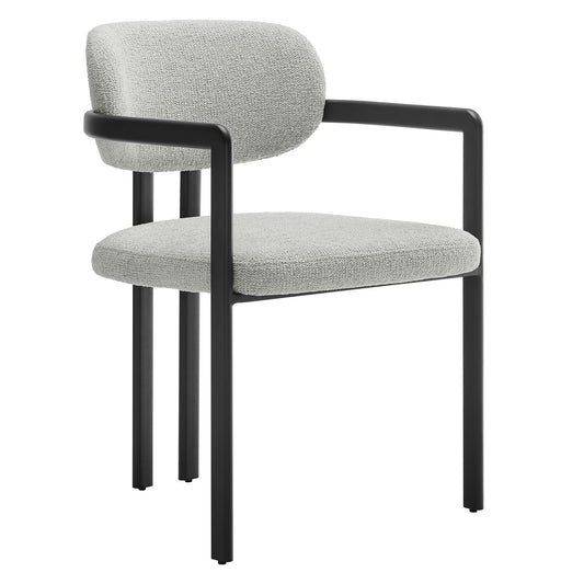 Modway - Elio Barrel Fabric and Metal Dining Chair by Modway  Bar and Dining Dining Chairs Gray - EEI-7229-BLK-DOV