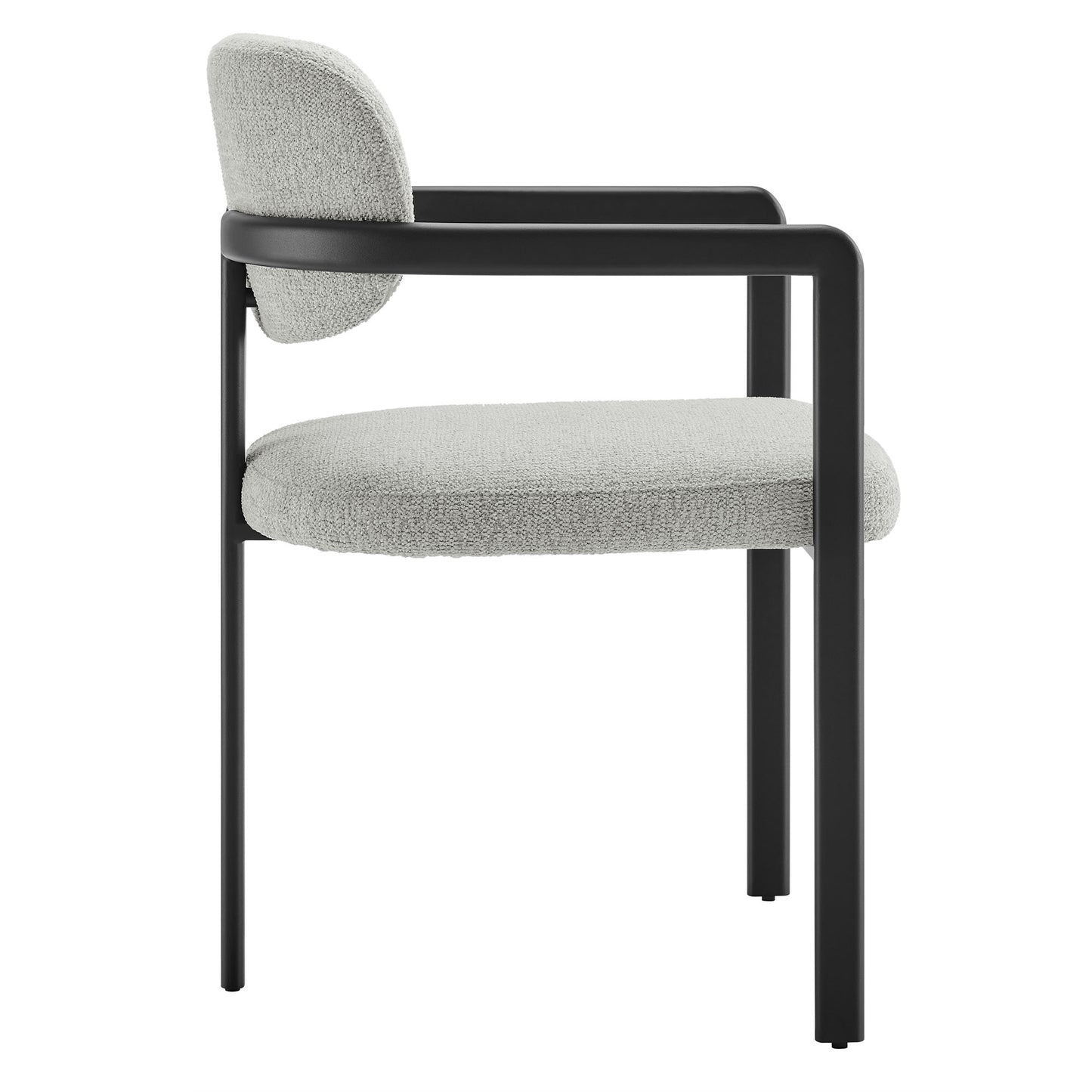 Modway - Elio Barrel Fabric and Metal Dining Chair by Modway  Bar and Dining Dining Chairs Gray - EEI-7229-BLK-DOV