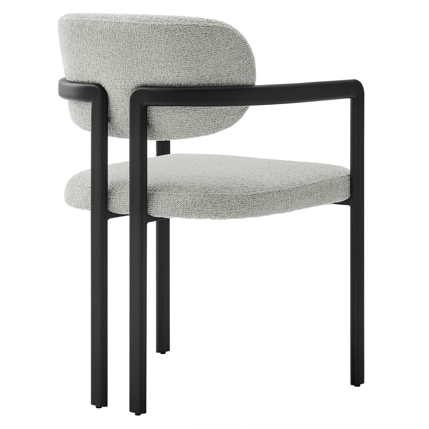 Modway - Elio Barrel Fabric and Metal Dining Chair by Modway  Bar and Dining Dining Chairs Gray - EEI-7229-BLK-DOV