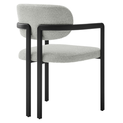 Modway - Elio Barrel Fabric and Metal Dining Chair by Modway  Bar and Dining Dining Chairs Gray - EEI-7229-BLK-DOV