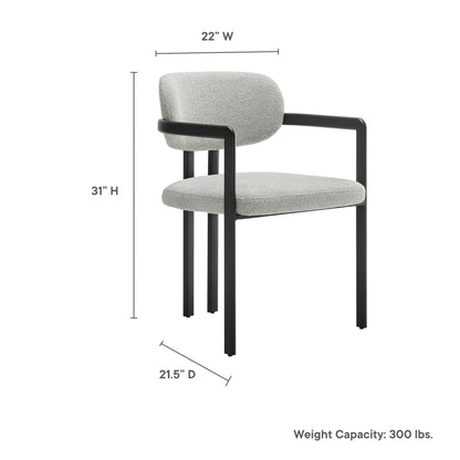 Modway - Elio Barrel Fabric and Metal Dining Chair by Modway  Bar and Dining Dining Chairs Gray - EEI-7229-BLK-DOV