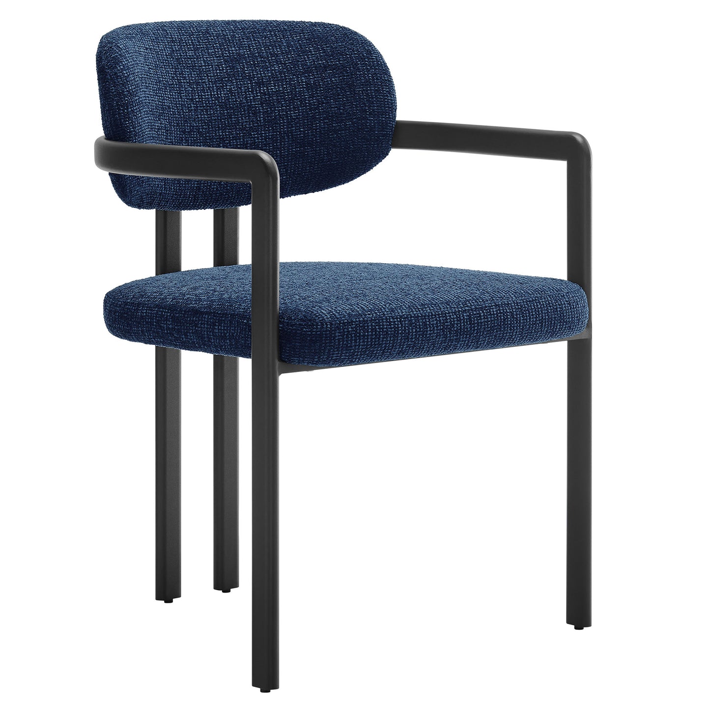 Modway - Elio Barrel Fabric and Metal Dining Chair by Modway  Bar and Dining Dining Chairs Blue - EEI-7229-BLK-NAV