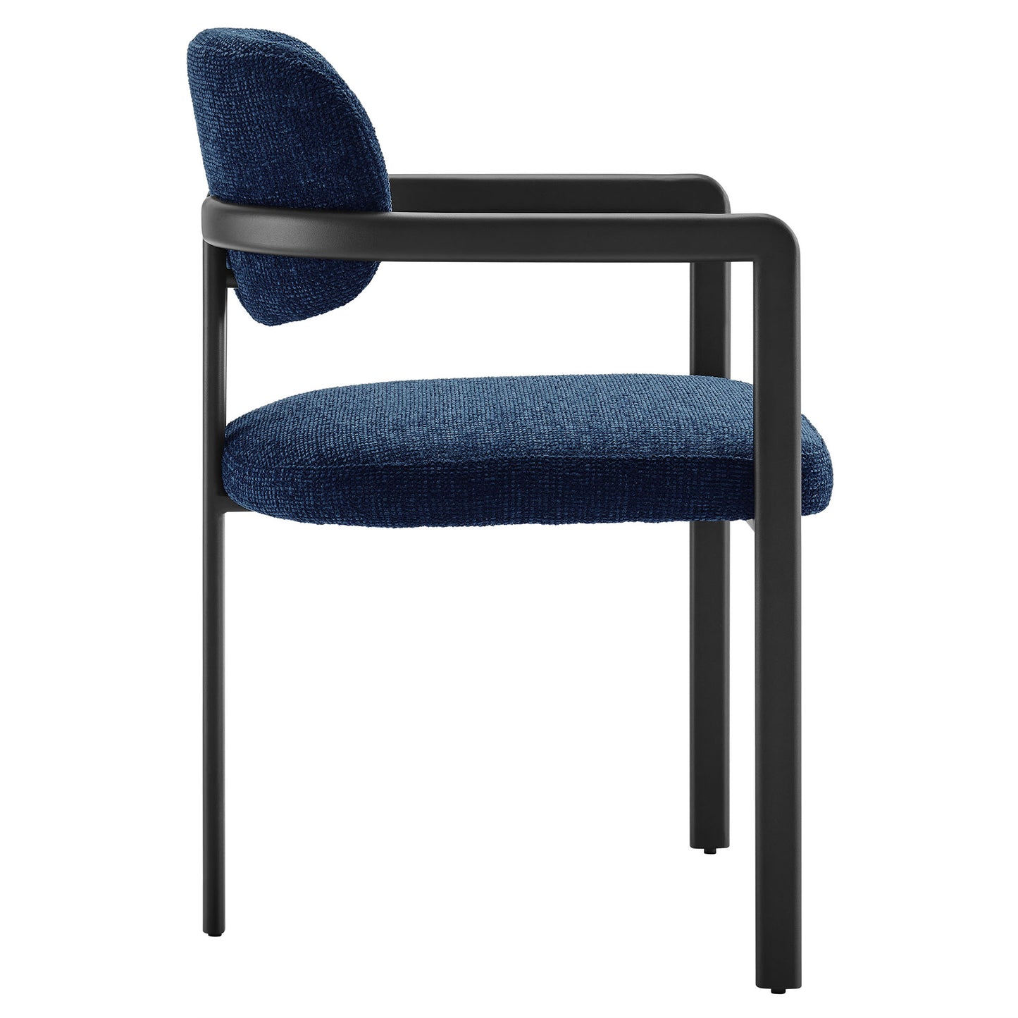 Modway - Elio Barrel Fabric and Metal Dining Chair by Modway  Bar and Dining Dining Chairs Blue - EEI-7229-BLK-NAV