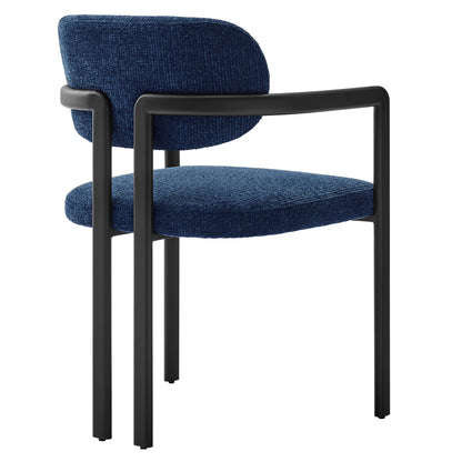 Modway - Elio Barrel Fabric and Metal Dining Chair by Modway  Bar and Dining Dining Chairs Blue - EEI-7229-BLK-NAV
