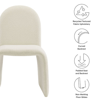 Modway - Junia Boucle Upholstered Arch Armless Dining Chair by Modway  Bar and Dining Dining Chairs White - EEI-7231-CRE