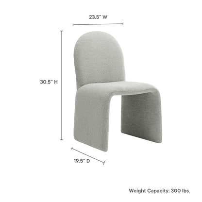 Modway - Junia Boucle Upholstered Arch Armless Dining Chair by Modway  Bar and Dining Dining Chairs Gray - EEI-7231-DOV