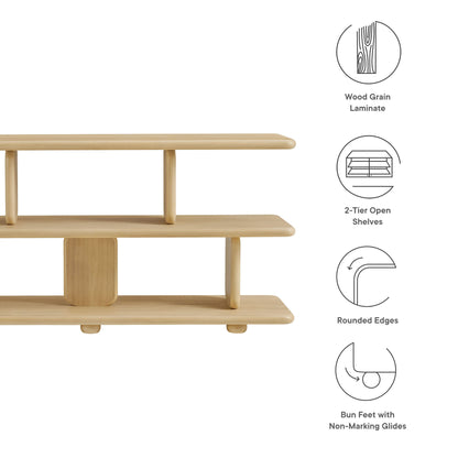 Modway - Lyle Sculptural 2-Tier Bookshelf by Modway  Living Room Decor Brown - EEI-7232-NAT