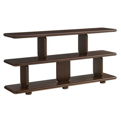 Modway - Lyle Sculptural 2-Tier Bookshelf by Modway  Living Room Decor Brown - EEI-7232-WAL