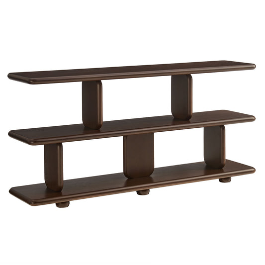 Modway - Lyle Sculptural 2-Tier Bookshelf by Modway  Living Room Decor Brown - EEI-7232-WAL