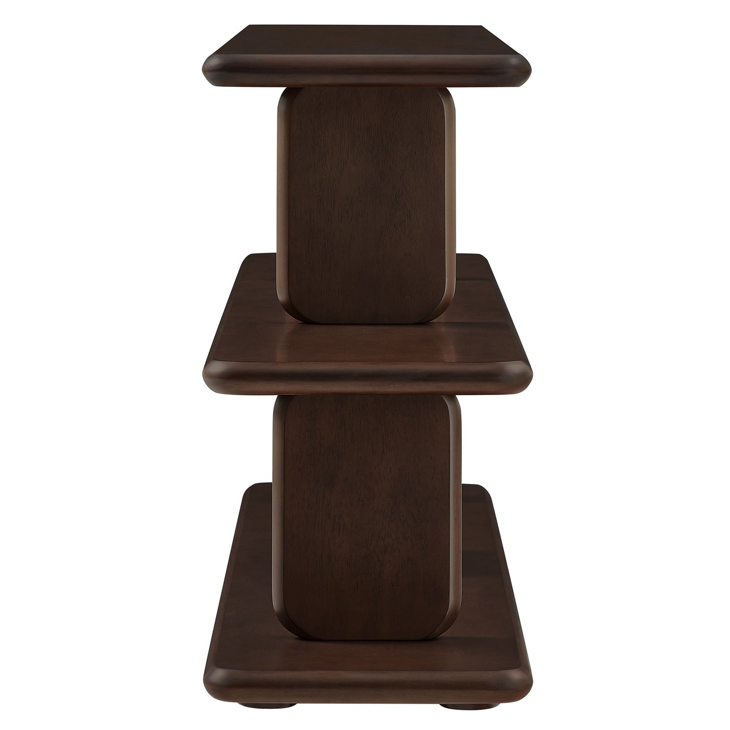 Modway - Lyle Sculptural 2-Tier Bookshelf by Modway  Living Room Decor Brown - EEI-7232-WAL