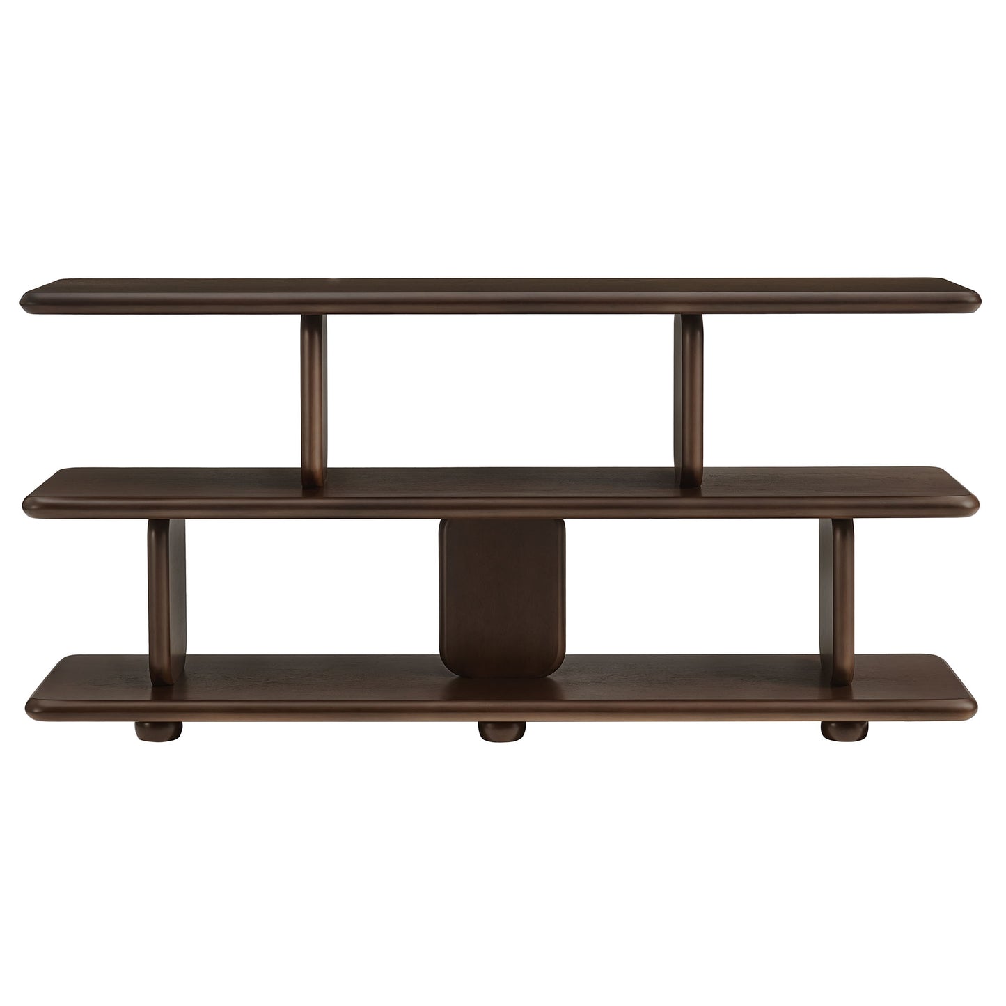 Modway - Lyle Sculptural 2-Tier Bookshelf by Modway  Living Room Decor Brown - EEI-7232-WAL