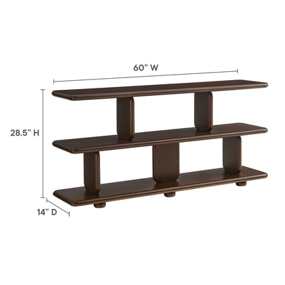 Modway - Lyle Sculptural 2-Tier Bookshelf by Modway  Living Room Decor Brown - EEI-7232-WAL