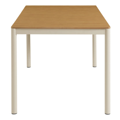 Modway - Finn 71" Outdoor Patio Aluminum Dining Table with Faux Wood Top by Modway  Outdoor Furniture Bar and Dining Brown - EEI-7237-NAT