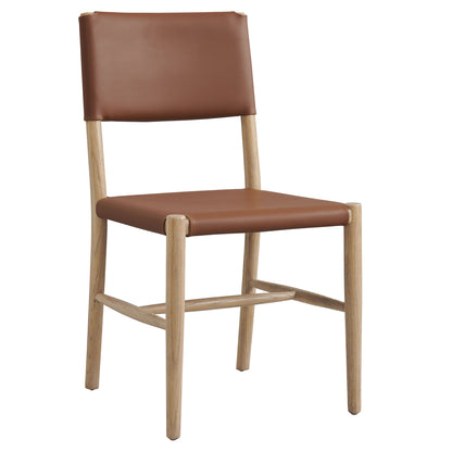 Modway - Dover Wood Vegan Leather Dining Side Chairs Set of 2 by Modway  Bar and Dining Dining Chairs Brown - EEI-7240-NAT-SDL