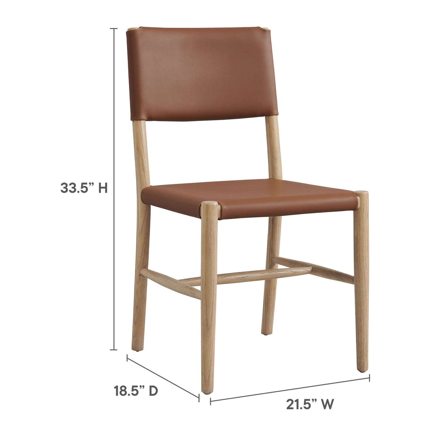 Modway - Dover Wood Vegan Leather Dining Side Chairs Set of 2 by Modway  Bar and Dining Dining Chairs Brown - EEI-7240-NAT-SDL